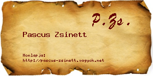Pascus Zsinett névjegykártya